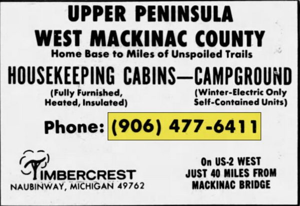 Timbercrest Cabins and Campground - Oct 13 1976 Article (newer photo)